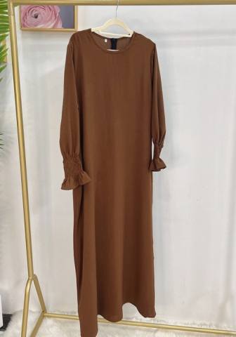 (Real Image)2024 Styles Women Muslim Tassel Long Sleeve Maxi Dress