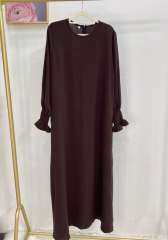 (Real Image)2024 Styles Women Muslim Tassel Long Sleeve Maxi Dress