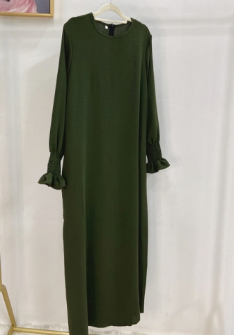 (Real Image)2024 Styles Women Muslim Tassel Long Sleeve Maxi Dress