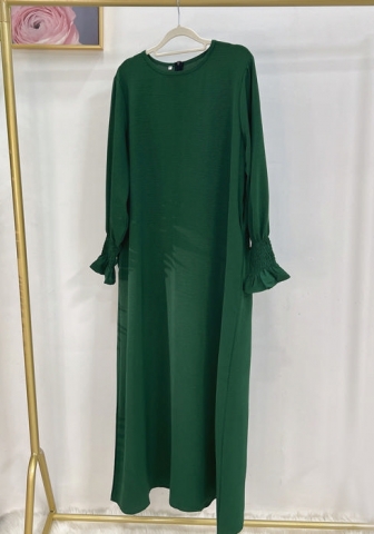 (Real Image)2024 Styles Women Muslim Tassel Long Sleeve Maxi Dress
