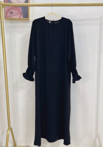 (Real Image)2024 Styles Women Muslim Tassel Long Sleeve Maxi Dress