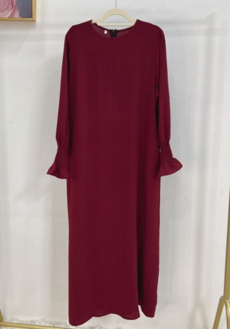 (Real Image)2024 Styles Women Muslim Tassel Long Sleeve Maxi Dress