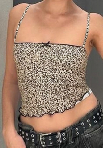 (Real Image)2024 Styles Women Summer Fashion Floral Print Sexy Crop Bodycon Cami Tank Top