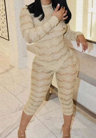 (Real Image)2024 Styles Women Summer Long Sleeve Open Back Jumpsuit with Capri Pants