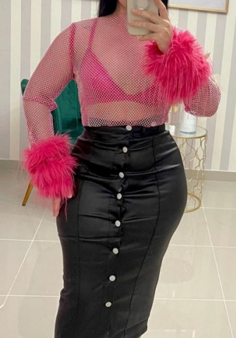 (Only Tops，Real Image)2024 Styles Women Spring/Summer Fishnet Sequined Sexy T-Shirt Top