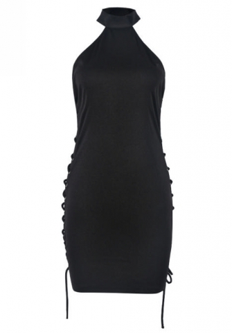 (White)2024 Styles Women Passionate Sexy Open-Work Tie-Neck Sheath Dress