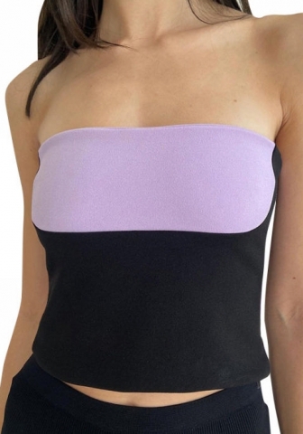 (Real Image)2024 Styles Women Fashion Color-Blocked Reversible Spicy Crop Top