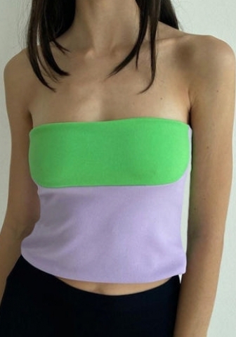 (Real Image)2024 Styles Women Fashion Color-Blocked Reversible Spicy Crop Top