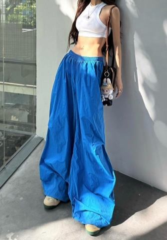 (Only Bottom,Real Image)2024 Styles Women Fashion Solid Color Niche Style Pocket Design Mid-Waist Long Pants