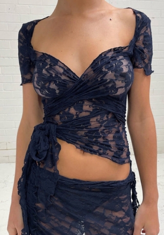 (Only Tops,Real Image)2024 Styles Women Solid Color Lace-Up Square Neck Sheer Tank Tops