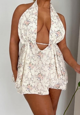 (Apricot)2024 Styles Women Summer Slim Sexy Spicy V-Neck Halter Mini Dress