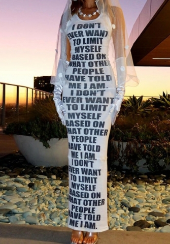 (Real Image)2024 Styles Women Spicy Sexy Fashion Individuality Print Tank Dress with Bodycon Skirt