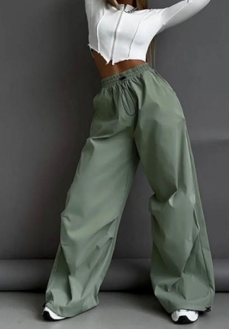 (Only Bottom,Real Image)2024 Styles Women Spring Fashion High-Waist Vintage Street Style Straight-Leg Utility Pants, Long Casual Pants