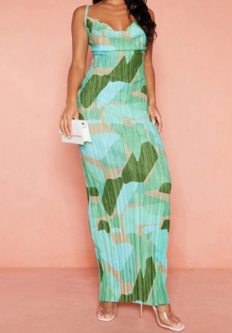 (Real Image)2024 Styles Women Summer Chic Printed Backless Slim-Fit Maxi Dress with Straps