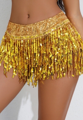 (Real Image)2024 Styles Women Fashion Bar Show Performance Sequin Tassel Shorts