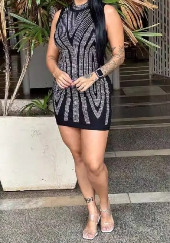 (Real Image)2024 Styles Women Rhinestone-Embellished Bodycon Mini Dress