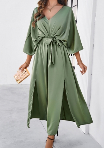 (Real Image)2024 Styles Women Spring/Summer Elegant V-Neck Loose Maxi Dress