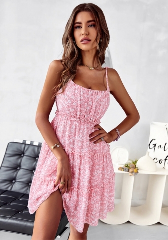 (Real Image)2024 Styles Women Summer Ruffle Strap Floral A-Line Dress