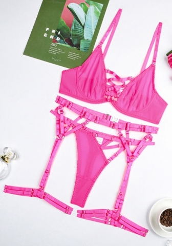 (Real Image)2024 Styles Women Sexy Cross-Over Openwork Lace-Up Sheer Net Mesh Erotic Lingerie Set