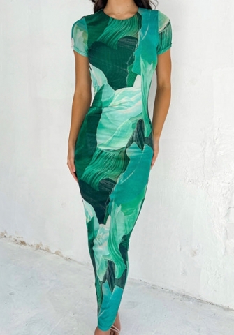 (Real Image)2024 Styles Women Multicolor Floral Print Strapless Slimming Short-Sleeved Maxi Dress