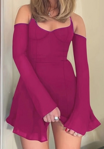 (Real Image)2024 Styles Women Mesh Sleeve Sheer Back Dress