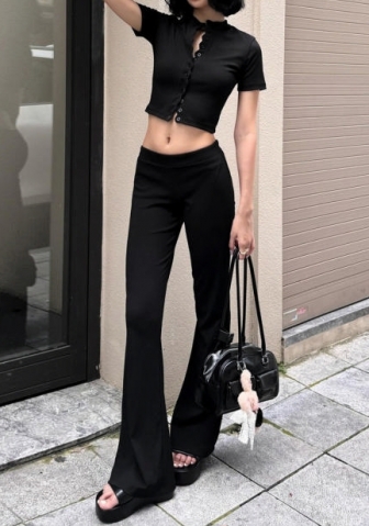 (Real Image)2024 Styles Women Button-Front Cardigan and Slim Pants Set