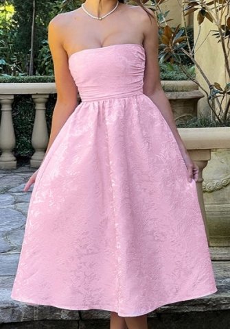 (Real Image)2024 Styles Women Body-Hugging Jacquard Satin Bustier Dress