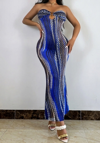 (Real Image)2024 Styles Women Halter Cut-Out Sexy Printed Dress