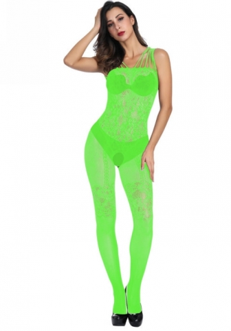 (Real Image)2024 Styles Women Embellished Sheer Lace Jumpsuit with Open Crotch