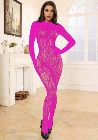 (Rose)2024 Styles Women Embroidered Sheer Long-Sleeve Stocking-Bodysuit