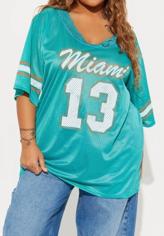 (Only Tops)2024 Styles Women V-Neck Lace-Trimmed Loose Fashion Short Sleeve T-Shirt