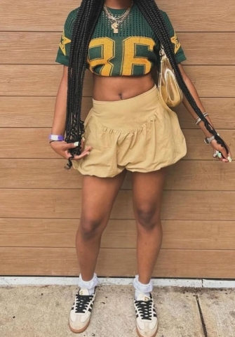 (Only Tops)2024 Styles Women Stylish Patchwork Trendy Printed Mesh Breathable Sweater Short Sleeve Top