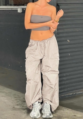 (Real Image,Only Bottom)2024 Styles Women High-Waist Tie-Dye Solid Pocket Loose Casual Pants