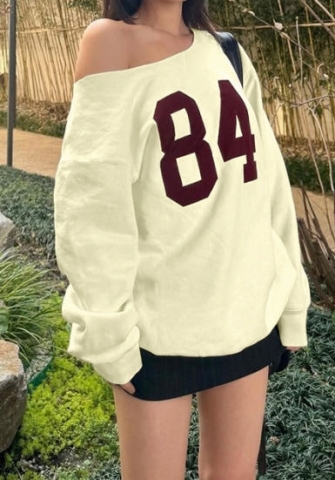 (Apricot,Only Tops)2024 Styles Women Autumn/Winter Printed Cropped Slouchy Hoodie with Relaxed Drawstring Pants Set