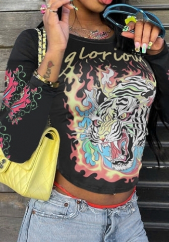 (Real Image)2024 Styles Women Printed Long Sleeve Blouse Tops