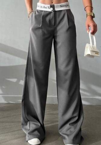 (Real Image,Only Bottom)2024 Styles Women High-Waist Straight-Leg Printed Pants for Chic Office Wear