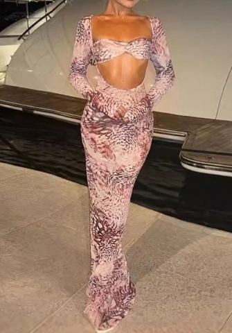 (Real Image)2024 Styles Women Bandeau One-Shoulder Color-Blocked Elegant Fit Long Sleeve Dress