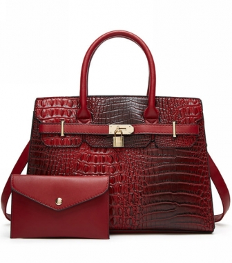 (Red,Real Image)2025 Styles Trendy Mother-Child Bag Set: Fashionable Tote & Shoulder Bag Duo for Women