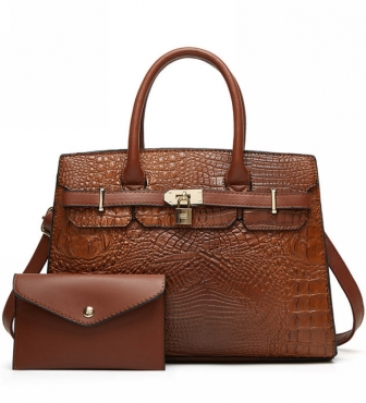 (Brown,Real Image)2025 Styles Trendy Mother-Child Bag Set: Fashionable Tote & Shoulder Bag Duo for Women