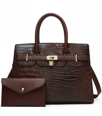 (Coffee,Real Image)2025 Styles Trendy Mother-Child Bag Set: Fashionable Tote & Shoulder Bag Duo for Women