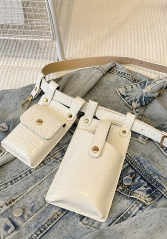 (Crocodile Texture White, Real Image)2025 Styles Stylish PU Mini Phone Bag for Women: Trendy Shoulder Crossbody Bag with Unique Design