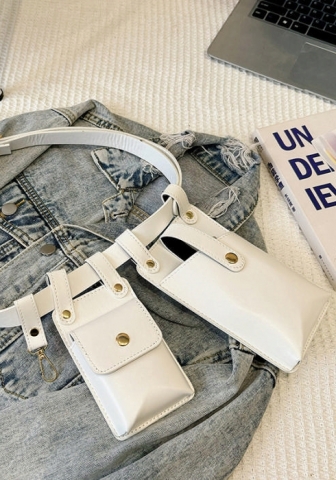 (White,Real Image)2025 Styles Stylish PU Mini Phone Bag for Women: Trendy Shoulder Crossbody Bag with Unique Design