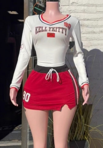 (Red)2025 Styles Women Sweet and Cool Sporty Set Dress: Slimming and Stylish for Early Autumn