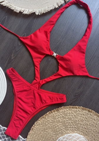 (Real Image)2025 Styles Women Solid One-Piece Swimsuit with Pearl Accents